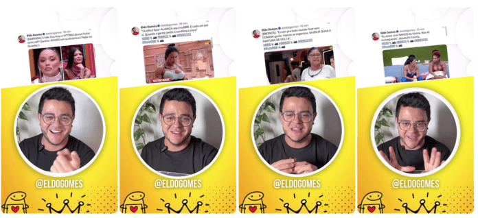 Assista, ao vivo, o Resumo do BBB 25 com Eldo Gomes no YouTube O influenciador e criador de conteúdo Eldo Gomes apresenta diariamente o Resumo do BBB 25, trazendo um panorama completo do reality show mais assistido do Brasil. O programa ao vivo acontece no YouTube, onde ele comenta os acontecimentos da casa, as estratégias dos participantes e os momentos mais polêmicos do jogo. Se você quer ficar por dentro de tudo que rola no Big Brother Brasil 2025, não perca as transmissões de Eldo Gomes. Com seu jeito interativo e envolvente, ele analisa os principais acontecimentos, responde comentários do público e debate os rumos do jogo.