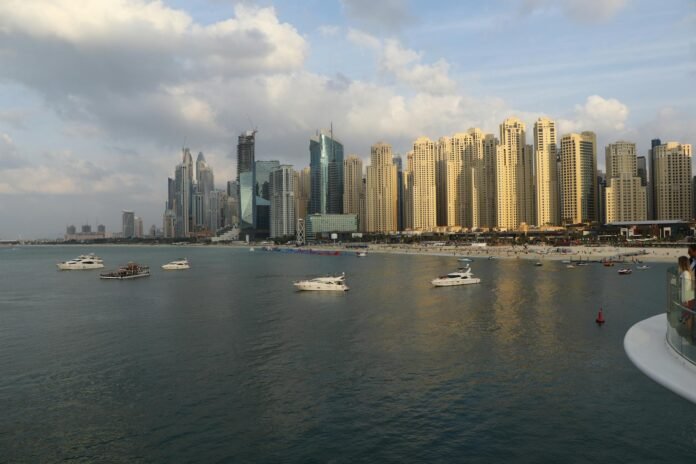 scenic view of dubai marina skyline and waterfront