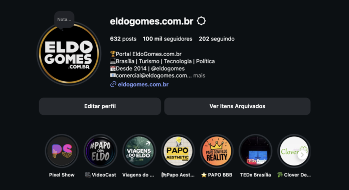 Portal de Brasília @EldoGomes.com.br celebra 100 mil seguidores no Instagram