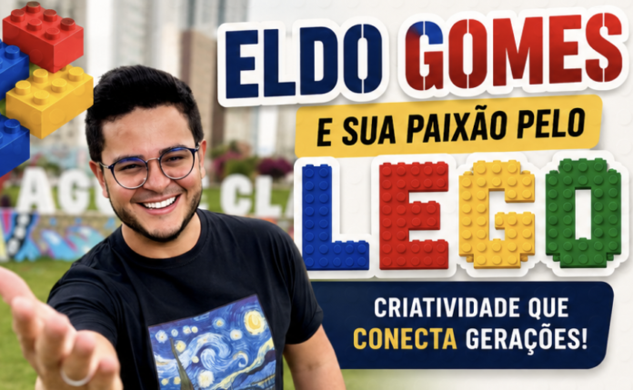 Eldo Gomes, LEGO, LEGO Brasil, blocos de montar, criador de conteúdo, jornalista, influenciador digital, cultura pop, criatividade, brinquedos, colecionadores, montagens LEGO, #BrincandoDeLegoComEldo, EldoGomes.com.br, Instagram, YouTube, TikTok, entretenimento, Brasil, Brasília.