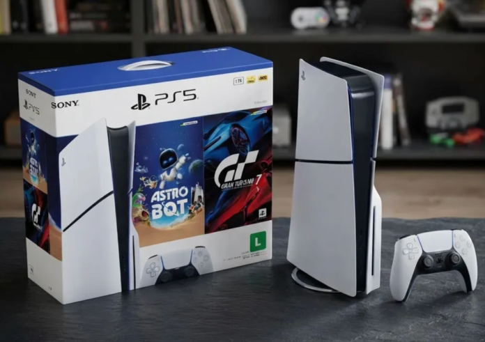 PS5 Slim com 1 TB e dois jogos e desconto especial