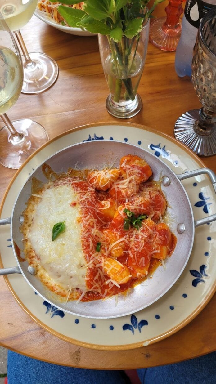 gnocchi with tomatoes sauce and cheese
