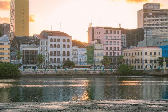 cityscape at sunset