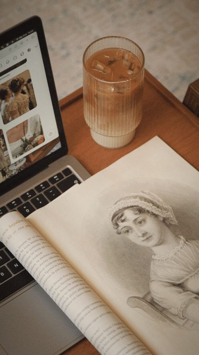 pexels photo 33469881 vintage book and iced coffee on wooden table