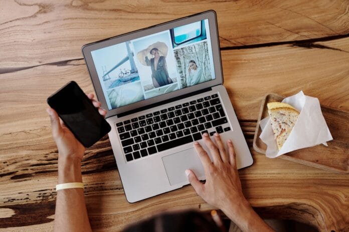a person browsing on the internet